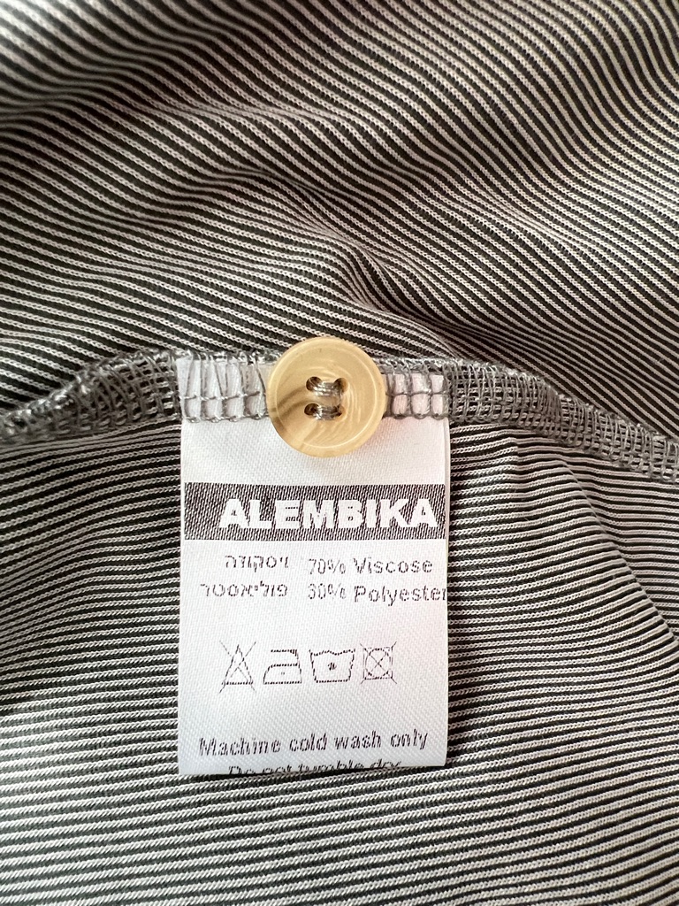 Alembika Essential Draped Cocoon Tunic Jacket Fog Gray Stripe Size 1 Us 6-8 Nwt — image 8 of 8